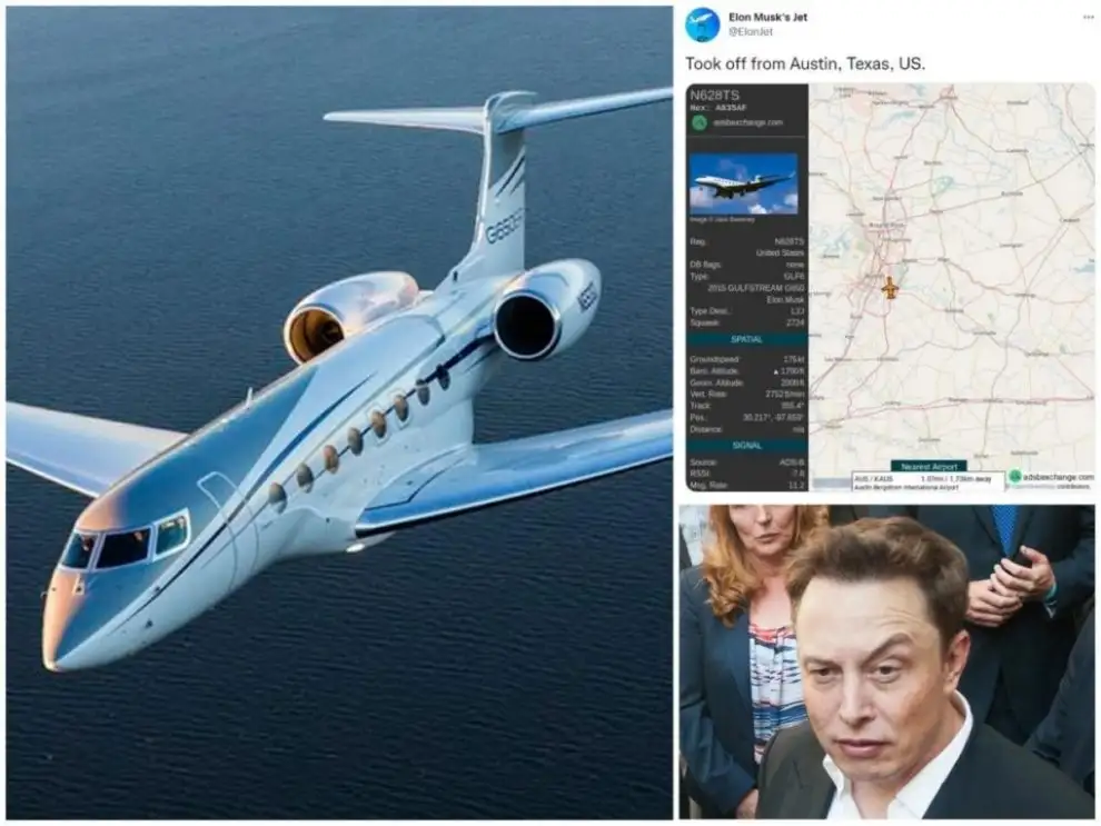 Elon Musk, flights, 2023, carbon footprint